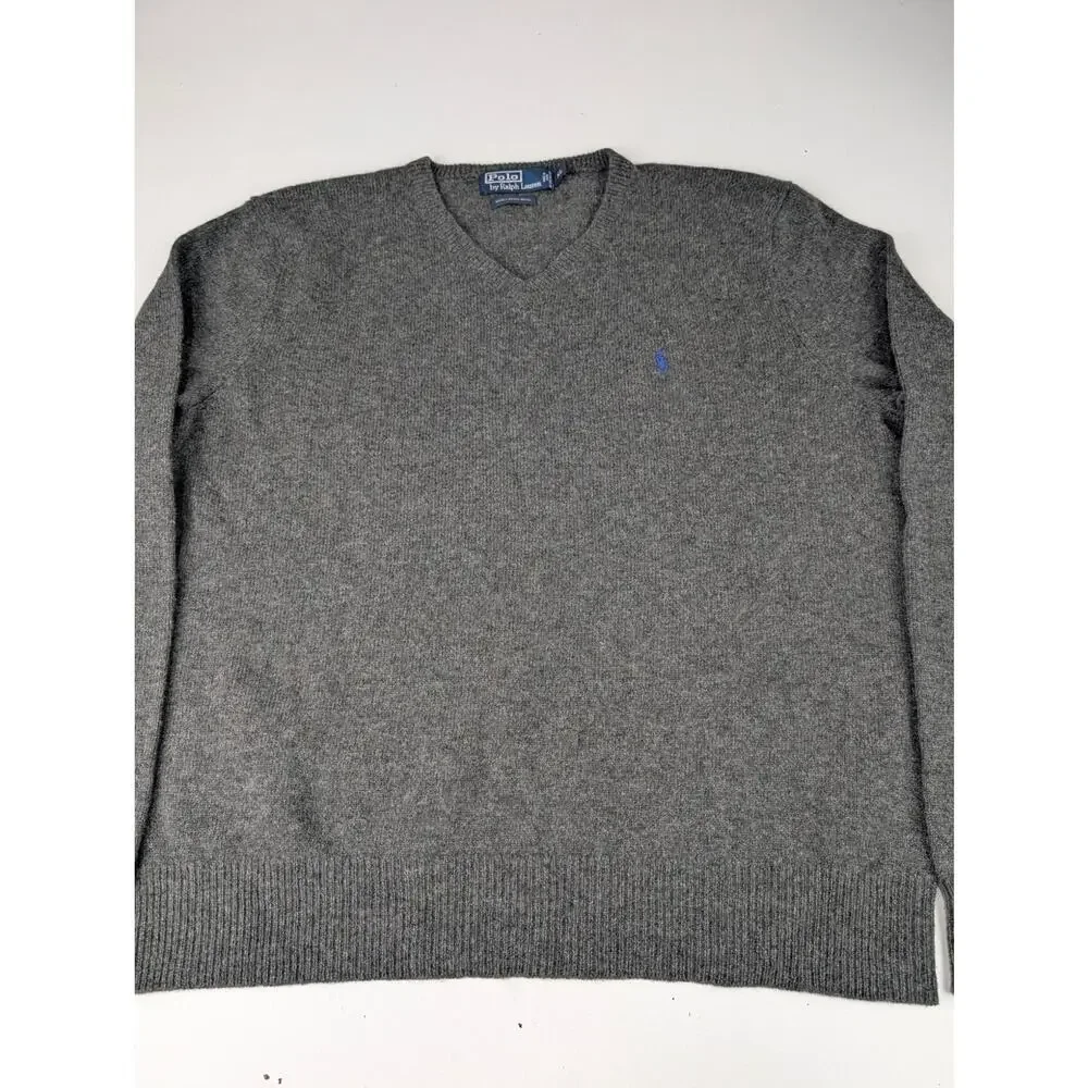 Polo Ralph Lauren Men's XL Gray 100% Lambswool Sweater